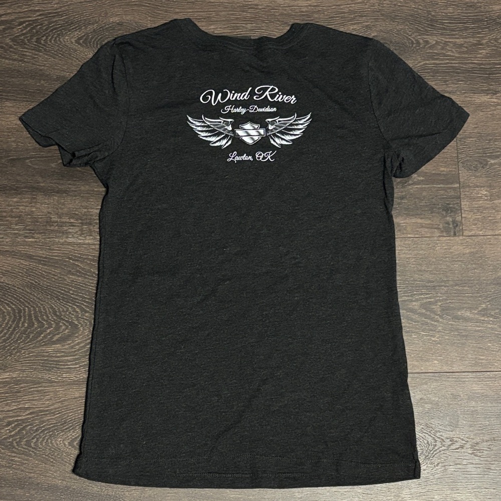 NWOT Harley-Davidson Black Graphic Tee with Red & Gray Logo - Picture 3 of 4